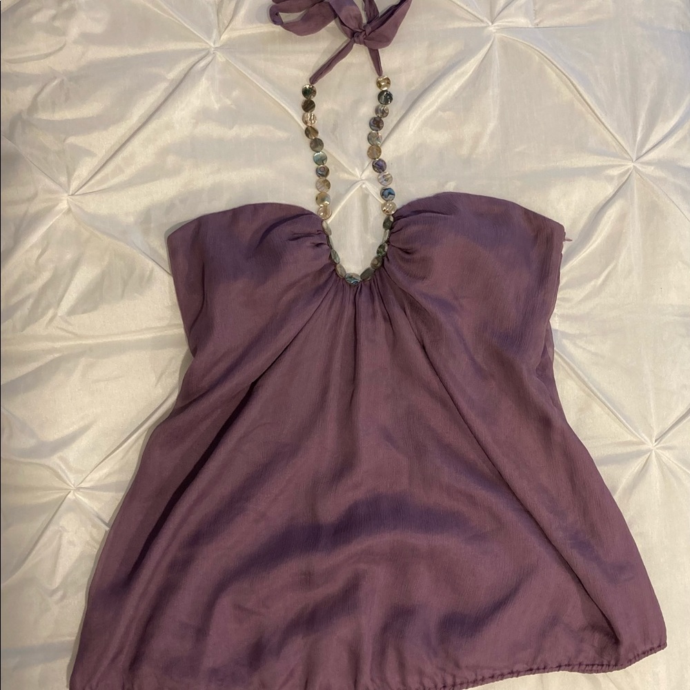 Ingwa Melero Silk Purple Halter Top